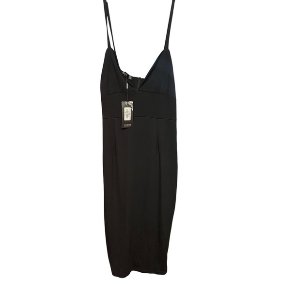 Homeyee MIDI Sundress Size 8 Black Stretch Bodycon Sweetheart Neck Party Stretch - Picture 5 of 14